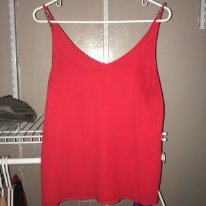 Red spaghetti strap blouse